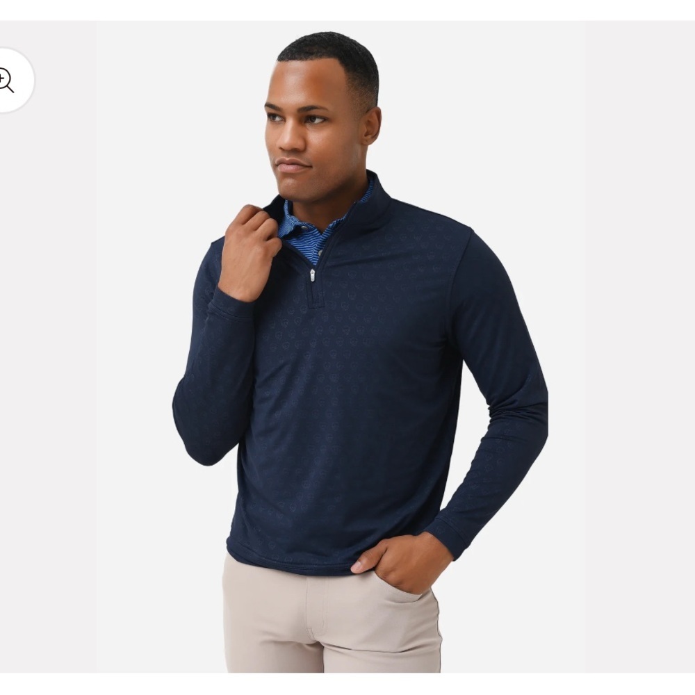 Peter Millar Crown Sport Men's Perth Seeing Double Performance Quarter-Zip - Picture 1 of 12